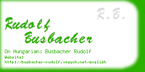 rudolf busbacher business card